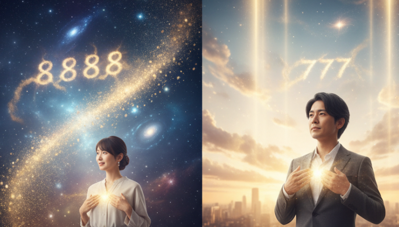 エンジェルナンバー8888と777をよく見る?幸運のメッセージ