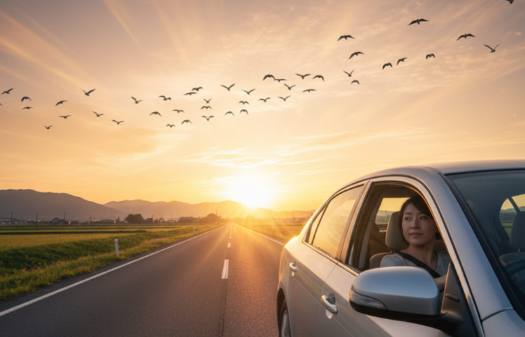 運転中に鳥が横切るスピリチュアルな意味は?幸運のサインを解説